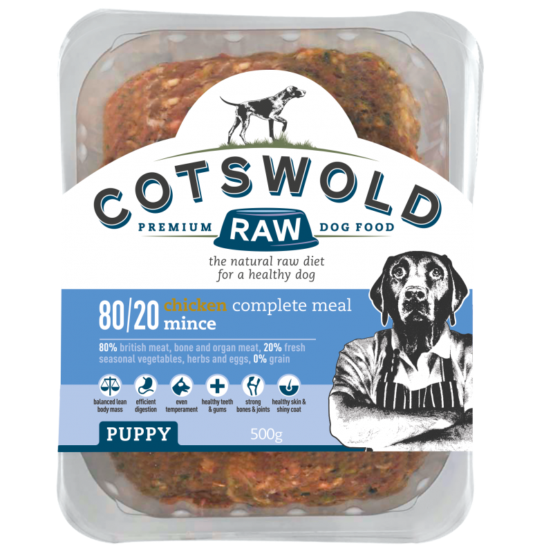 Chicken Mince for Puppies 500g Raw Diet Cotswold RAW